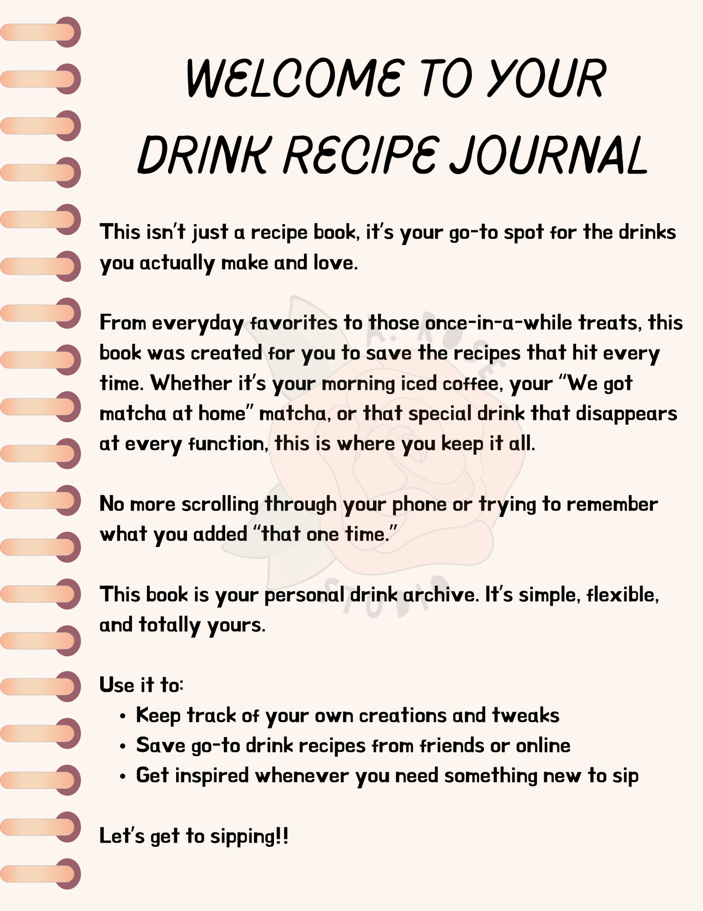My favorite drinks recipe book