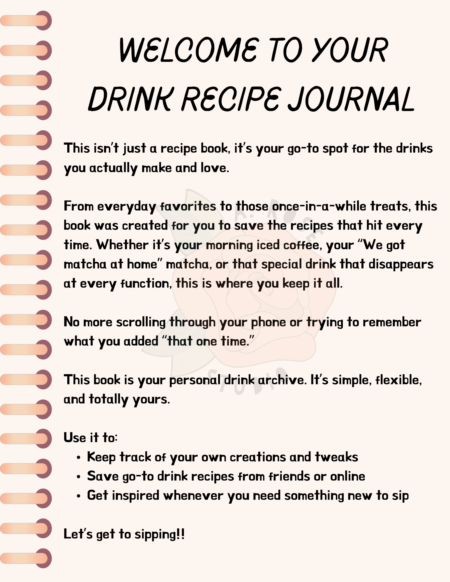 My favorite drinks recipe book
